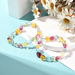 Set di bracciali elastici con perline a forma libera di quarzo naturale per madre e figlia&nbsp;BJEW-JB07064