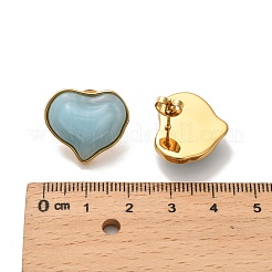 Orecchini a bottone in plastica in acciaio inossidabile 304&nbsp;EJEW-P316-15G