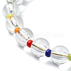 Braccialetti elasticizzati con perline in acrilico e semi&nbsp;BJEW-JB10026