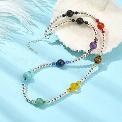 Collana con perline rotonde miste sintetiche e naturali&nbsp;NJEW-TA00105