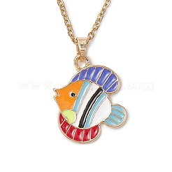 8 pieza de collar con colgante de pez esmaltado de aleación con temática oceánica de 8 estilos&nbsp;NJEW-JN05228
