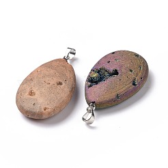 Electroplate natürlichen Druzy Achat Anhänger&nbsp;G-T112-09