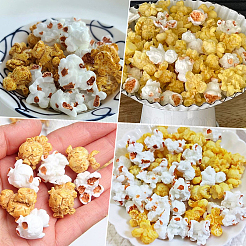 80 mini ornamenti di popcorn in plastica di 2 colori&nbsp;RESI-SC0006-91