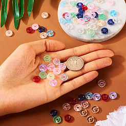 90 Stück 9 Farben transparente europäische Glasperlen&nbsp;GLAA-TA0001-79