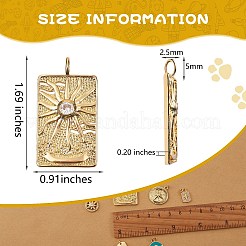 6 pz 6 pendenti in ottone con micro pavé di zirconi cubici&nbsp;KK-SZ0003-87