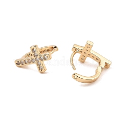 Créoles en laiton avec zircone cubique de micro pave&nbsp;EJEW-D078-35KCG