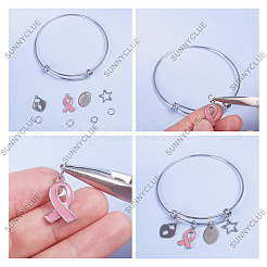 12 bracelet réglable en acier 2 couleurs&nbsp;AJEW-SC0002-97