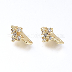2 Loch Messing Micro Pave Zirkonia Mehrstrangglieder&nbsp;ZIRC-K084-G01-G