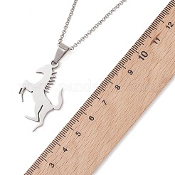 Colliers pour femmes et hommes avec pendentif cheval en acier inoxydable 201 et chaîne à maillons en acier inoxydable 304.&nbsp;NJEW-JN05996