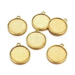 Colgante de estilo tibetano cabochon ajustes&nbsp;TIBEP-LF1653YKG-AG-FF