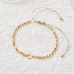 3 pulsera de cuentas trenzadas de latón redondo&nbsp;BJEW-JB12888