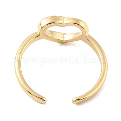 Anillos de puño abiertos de corazón hueco de acero inoxidable 304 para el día de San Valentín&nbsp;RJEW-D002-26G