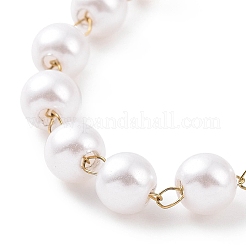Pulseras redondas de cuentas de perlas de imitación de plástico&nbsp;BJEW-E054-09G