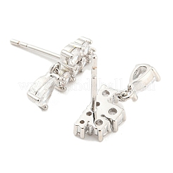 Orecchini pendenti a forma di uva in ottone placcato a cremagliera con zirconi cubici&nbsp;EJEW-K245-47P