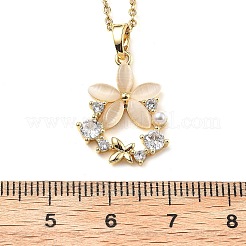 Colliers avec pendentif en résine et micro pavé de zircones cubiques&nbsp;NJEW-D288-02G