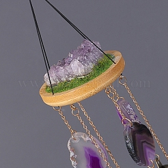 Nuggets natürliches Amethyst-Windspiel&nbsp;HJEW-D302-13