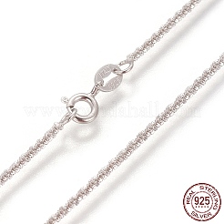 Anlaufgeschützte rhodinierte 925-Ketten-Halsketten aus Sterlingsilber&nbsp;STER-L059-12A