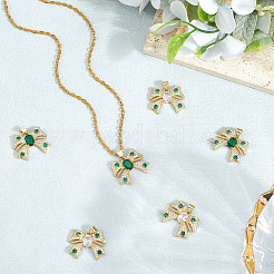 6 pièces 2 couleurs laiton micro pavé pendentifs zircone cubique&nbsp;KK-BBC0020-51
