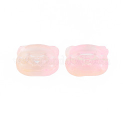 Perle di vetro verniciato a spruzzo trasparente bicolore&nbsp;GLAA-T022-03-C06