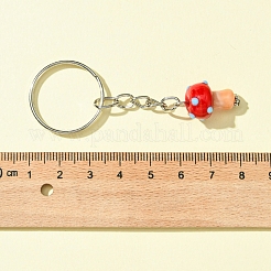 10 llavero con colgante de hongo de lampwork&nbsp;KEYC-FS00021