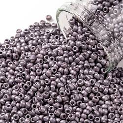 Cuentas de semillas redondas toho, Abalorios de la semilla japonés, esmerilado, (554f) lavanda galvanizada mate, 11/0, 2.2mm, agujero: 0.8 mm, aproximamente 1103 unidades / 10 g