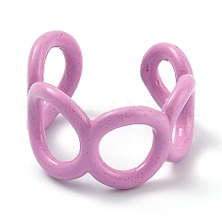 Манжеты из сплава с эмалью, открытые кольца, круглые кольца, розовый жемчуг, размер США 6 (16.5 мм)