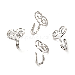 316 Surgical Stainless Steel Clip on Nose Rings, Nose Cuff Non Piercing Jewelry, Stainless Steel Color, 17x13x7mm
