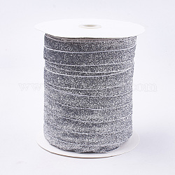 Glitter Sparkle Ribbon, Polyester & Nylon Ribbon, Silver, 5/8 inch(15~16mm), about 100yards/roll(91.44m/roll)