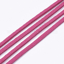 Cuerda de ante imitación, encaje de imitación de gamuza, de color rosa oscuro, 2.5~2.8x1.5mm, alrededor de 1.09 yarda (1 m) / hebra