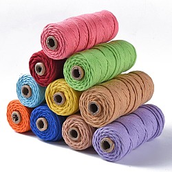 Cotton String Threads, Macrame Cord, Decorative String Threads, for DIY Crafts, Gift Wrapping and Jewelry Making, Mixed Color, 3mm, about 54.68 yards(50m)/roll
