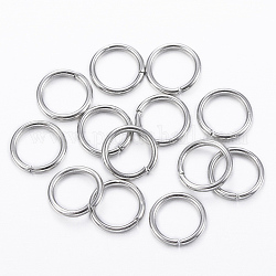 304 Edelstahl offenen Ringe springen, Edelstahl Farbe, 20 Gauge, 6x0.8 mm, Innendurchmesser: 4.5 mm, ca. 330 Stk. / 20 g