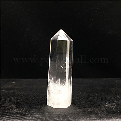 Décoration d'affichage à la maison en cristal de quartz naturel de tour de point, baguettes de pierre de guérison, pour les décos de thérapie de méditation reiki chakra, hexagone prisme, 50~60mm