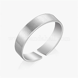 Stainless Steel Open Cuff Ring, Plain Band Ring, Stainless Steel Color, US Size 10(19.8mm)