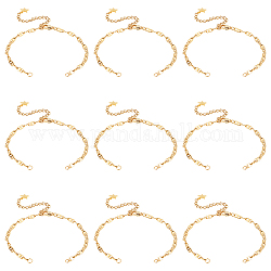Nbeads 10 pcs bracelets à chaîne coulissante en or, Bracelets coulissants réglables à moitié finis de 16 cm, 304 chaînes d'extension de câble en acier inoxydable avec fermoirs mousquetons pour la fabrication de bijoux