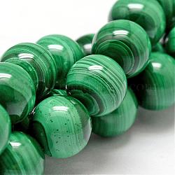 Filamenti naturali perline malachite, tondo, 12mm, Foro: 1 mm, circa 33pcs/filo, 15.7 pollice