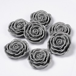 Resin Beads, Flower Rose, Slate Gray, 45x18mm, Hole: 1.5mm
