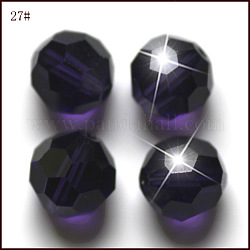 Imitation Austrian Crystal Beads, Grade AAA, Faceted(32 Facets), Round, DarkSlate Blue, 6mm, Hole: 0.7~0.9mm