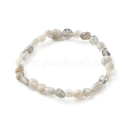 Natürliche Labradorit-Perlen-Stretch-Armbänder für Kinder, getrommelt Stein, Nuggets, Innendurchmesser: 1-3/4~1-7/8 Zoll (4.3~4.7 cm)