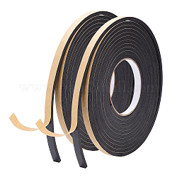 SUPERFINDINGS Strong Adhesion EVA Sponge Foam Rubber Tape, Anti-Collision Seal Strip, Black, 10x5mm, 5m/roll