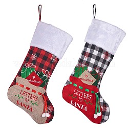 Sacchetti regalo per calzini natalizi in stile 2pz 2, per le decorazioni natalizie, lettere di parole a Babbo Natale, colorato, 53x26x0.7cm, 1pc / color