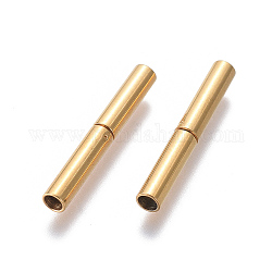 Chiusure a baionetta in 304  acciaio inox, placcatura ionica (ip), colonna, oro, 21x2.5mm, Foro: 2 mm