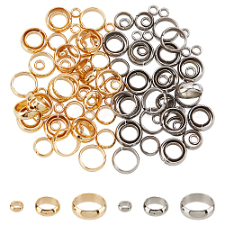 Dicosmético 120pcs 3 estilo 304 conectores de enlace rápido de acero inoxidable, anillos de enlace, anillo, acero color oro y acero, 40 piezas / style