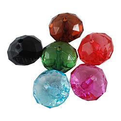 Mixed Color Transparent Acrylic Faceted Rondelle Beads, Size: about 18mm in diameter, 13mm thick, hole: 2mm