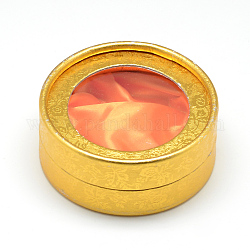 Braccialetto scatole di cartone, per il braccialetto & braccialetto, rotondo e piatto, oro, 8.5x3.5cm