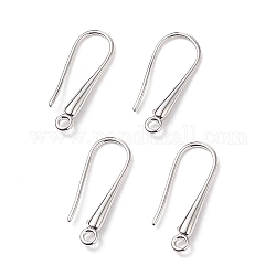 Eco-Friendly Brass Earring Hooks, Ear Wire, Cadmium Free & Nickel Free & Lead Free, Platinum, 21x9x2.3~2.8mm, Hole: 1.5mm, 20 Gauge, Pin: 0.8mm