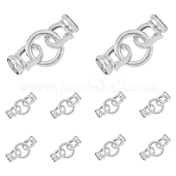 DICOSMETIC 10Pcs Cord End Caps Brass Leather Cord End Caps Connector Fold Over Clasps Platinum Extension Connector Clasps Jewelry Repair Clasps Bracelets Clasp for Jewelry Making