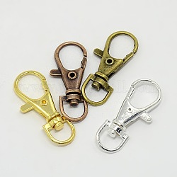 Mixed Alloy Swivel Lobster Claw Clasps, Mixed Color, 35x13x4mm, Hole: 8.5x6mm