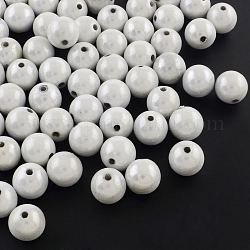 Spray Painted Acrylic Beads, Miracle Beads, Round, Bead in Bead, Silver, 20mm, Hole: 3mm, about 124pcs/500g