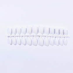 Однотонные матовые пластиковые накладные ногти с полным покрытием накладные ногти, натуральный пресс средней длины на ногтях, кремово-белые, 18~24x7~14 мм, о 24 шт / комплект