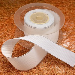 Wired Grosgrain Ribbon for Gift Packing, White, 1 inch(25mm), about 100yards/roll(91.44m/roll)